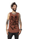 terracotta color psychedelic alternative style man tank top